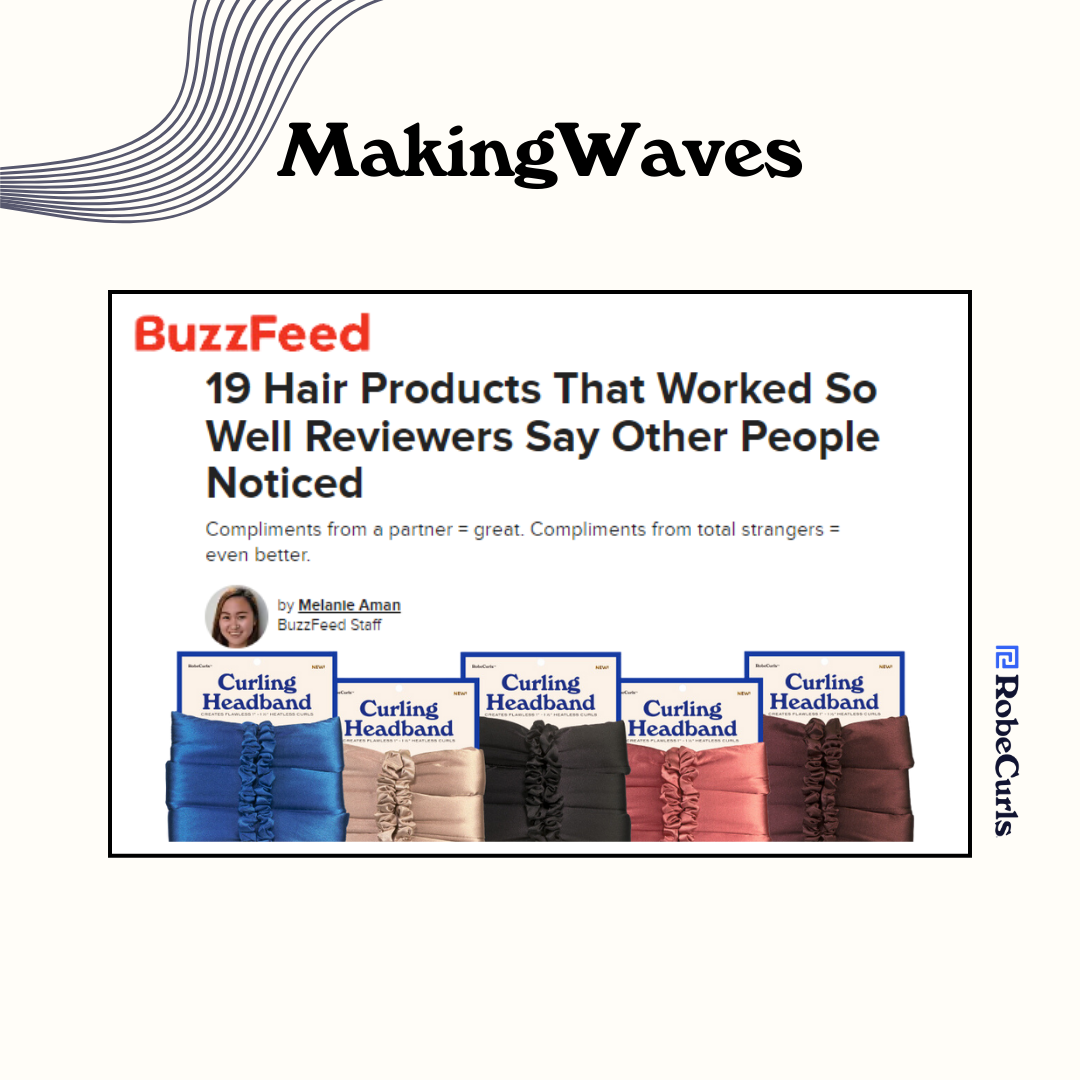 Buzzfeed Features RobeCurls: Heatless Curling Headband Wins Hearts and Compliments